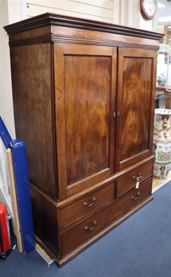 A George III mahogany linen press W.132cm